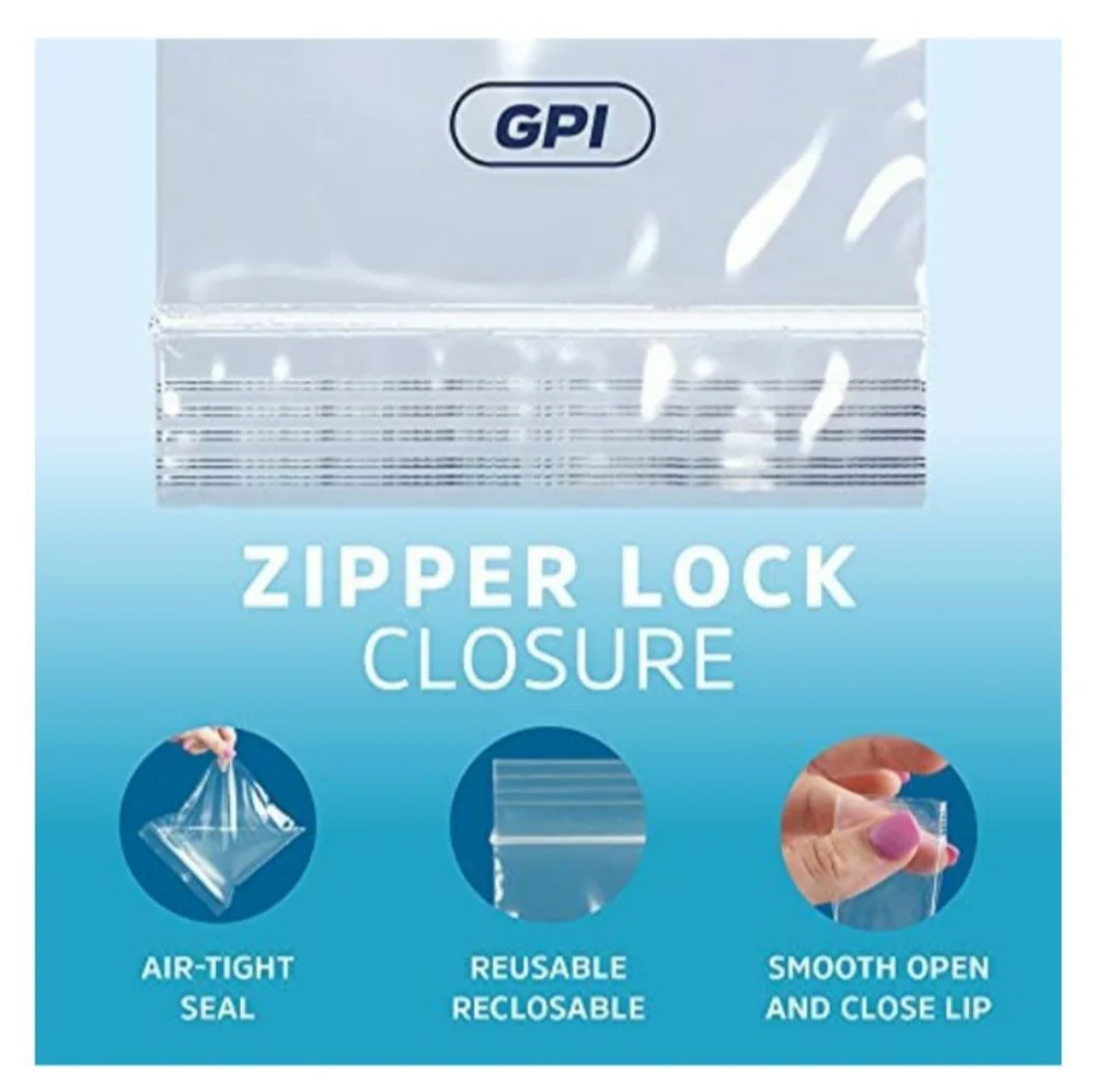 Zip-top Seal Resealable 8x10 bags